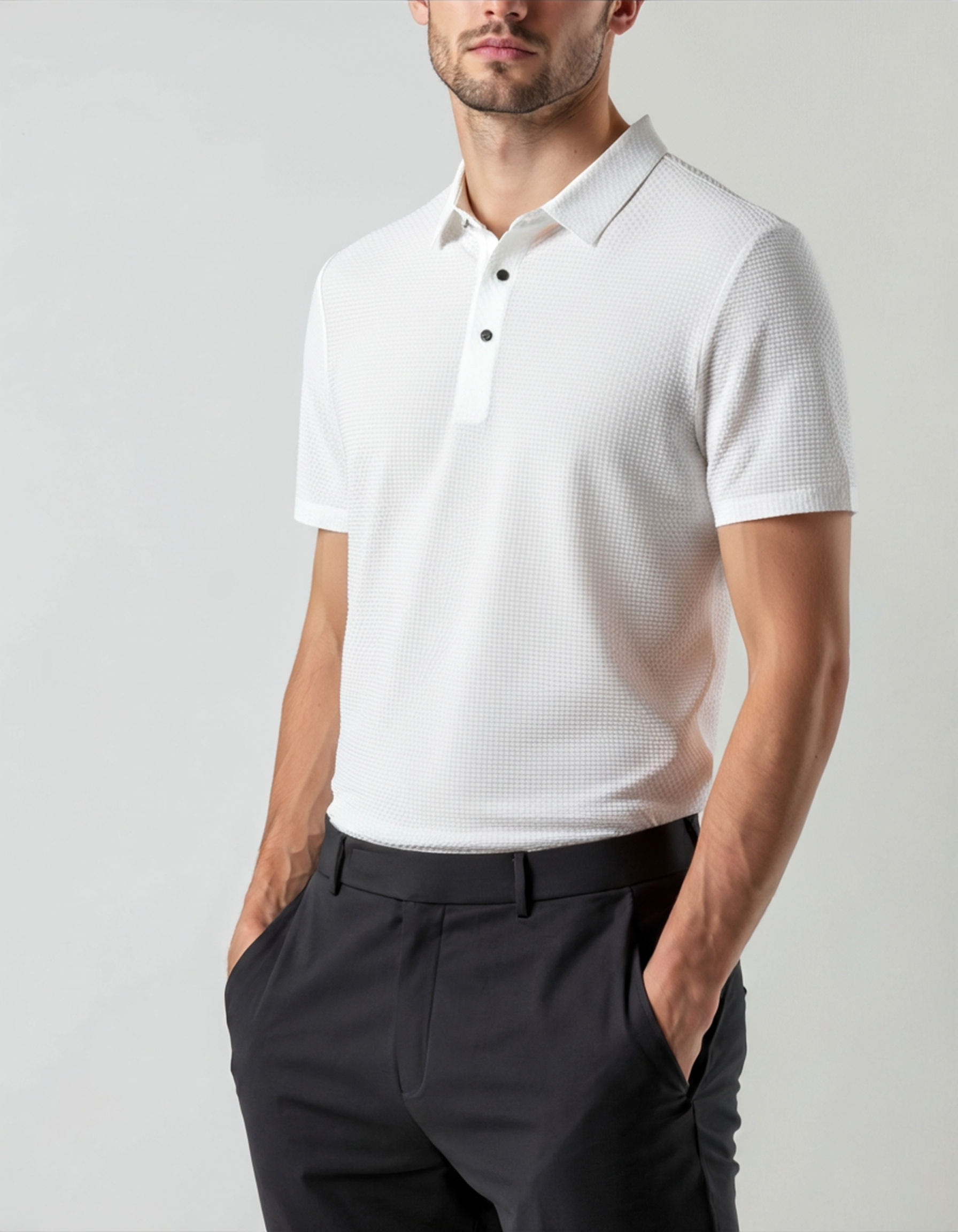 Additional view 12 of Men's Satin Silk Polo Anti-wrinkle in an available colour — Ardovena Lucca