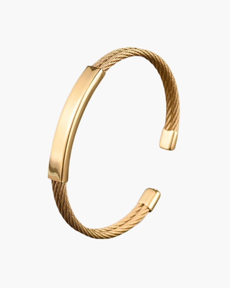 Men's Cable Cuff in Gold — Ardovena Menorca, main product view
