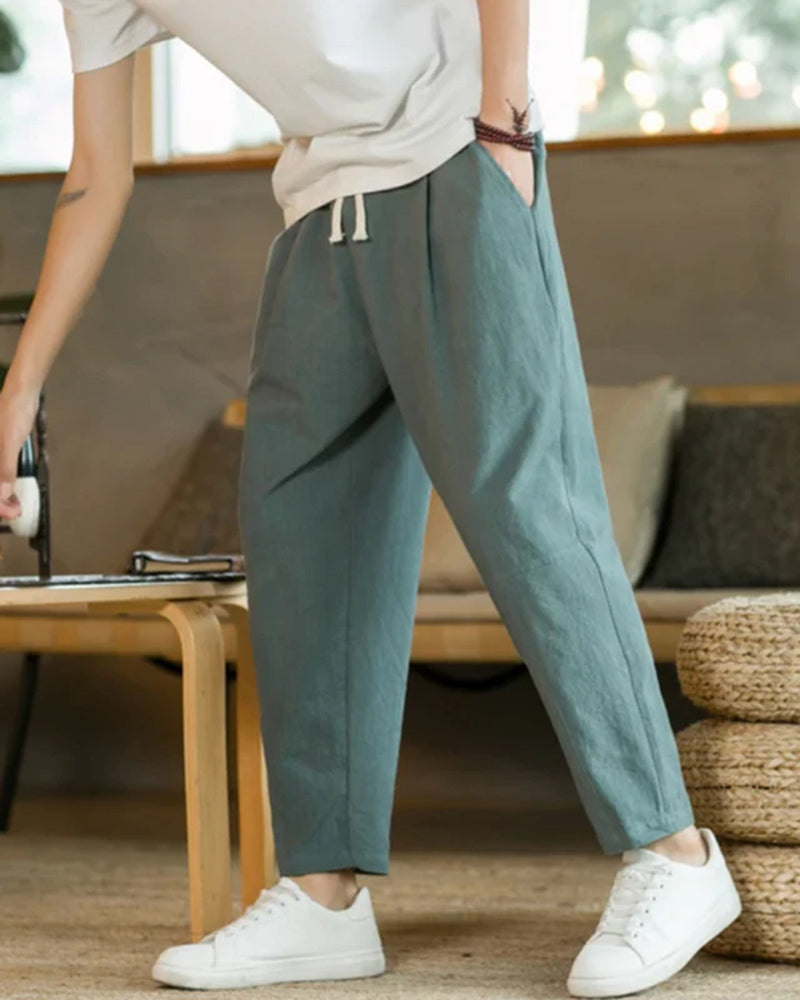 Additional view 05 of Men's Cotton Cotton Trousers in an available colour — Ardovena Menorca