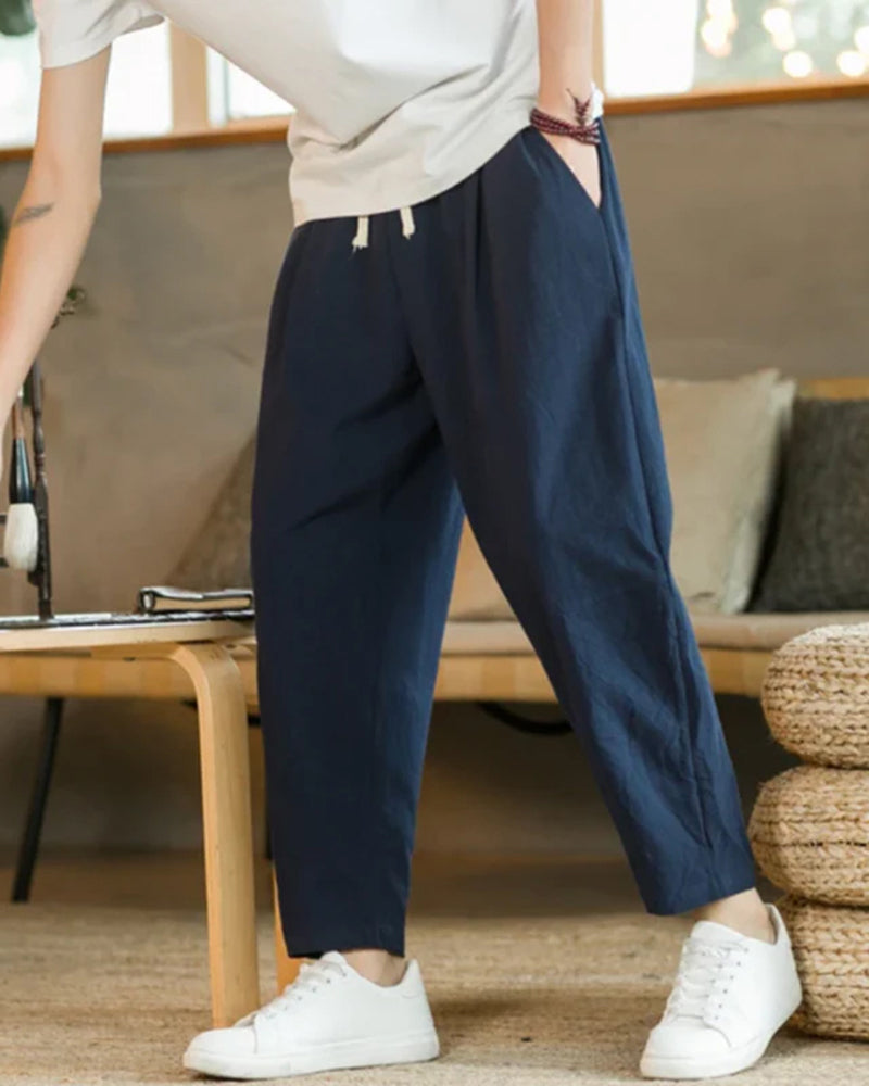 Additional view 06 of Men's Cotton Cotton Trousers in an available colour — Ardovena Menorca