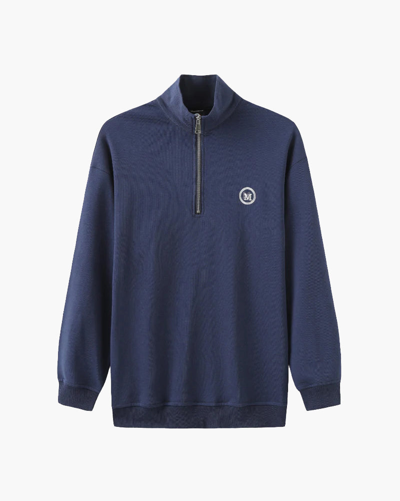 Back view of Men's Cotton Cotton Zip-up Sweater in an available colour — Ardovena Menorca