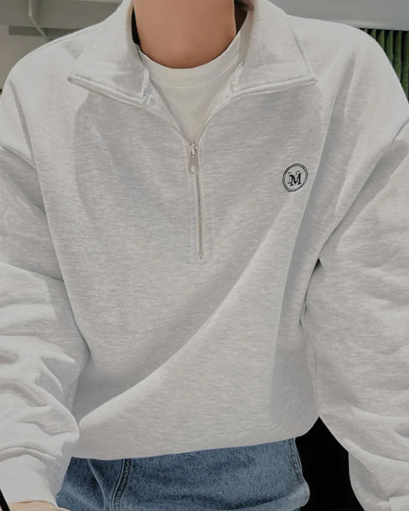 Additional view 06 of Men's Cotton Cotton Zip-up Sweater in an available colour — Ardovena Menorca