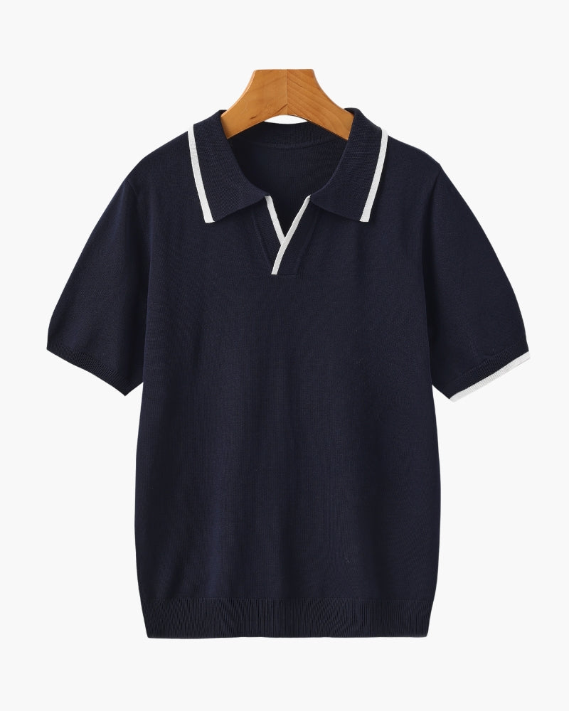 Back view of Men's Knit Knit Polo in an available colour — Ardovena Menorca
