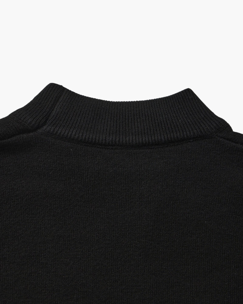Additional view 04 of Men's Knit Ribbed Mock-Neck Sweater in an available colour — Ardovena Menorca