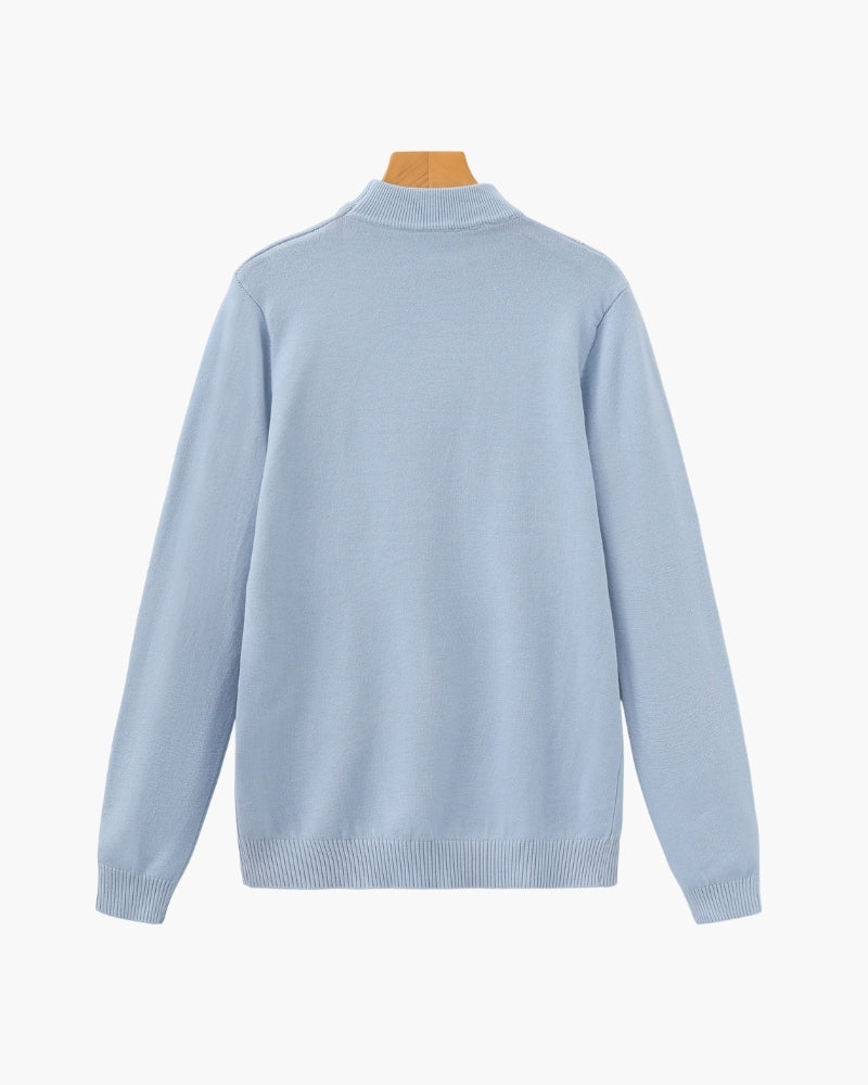 Additional view 08 of Men's Knit Ribbed Mock-Neck Sweater in an available colour — Ardovena Menorca