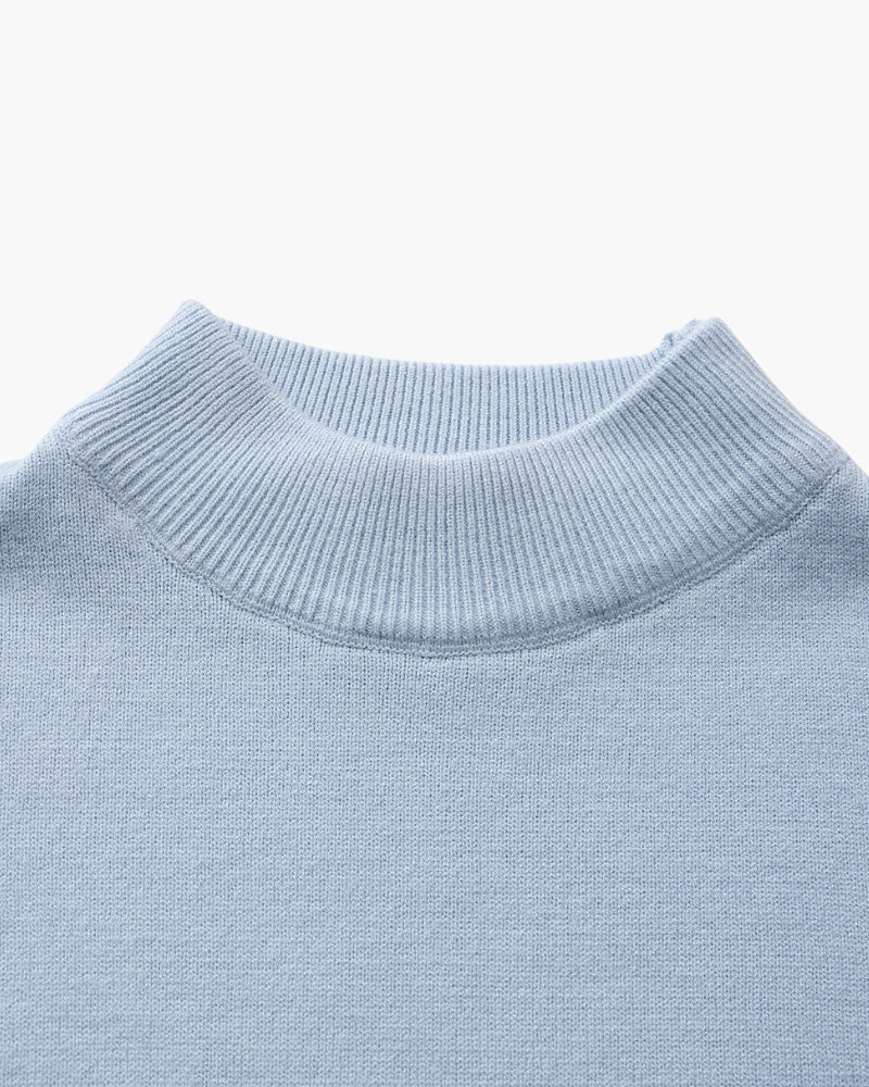 Additional view 09 of Men's Knit Ribbed Mock-Neck Sweater in an available colour — Ardovena Menorca