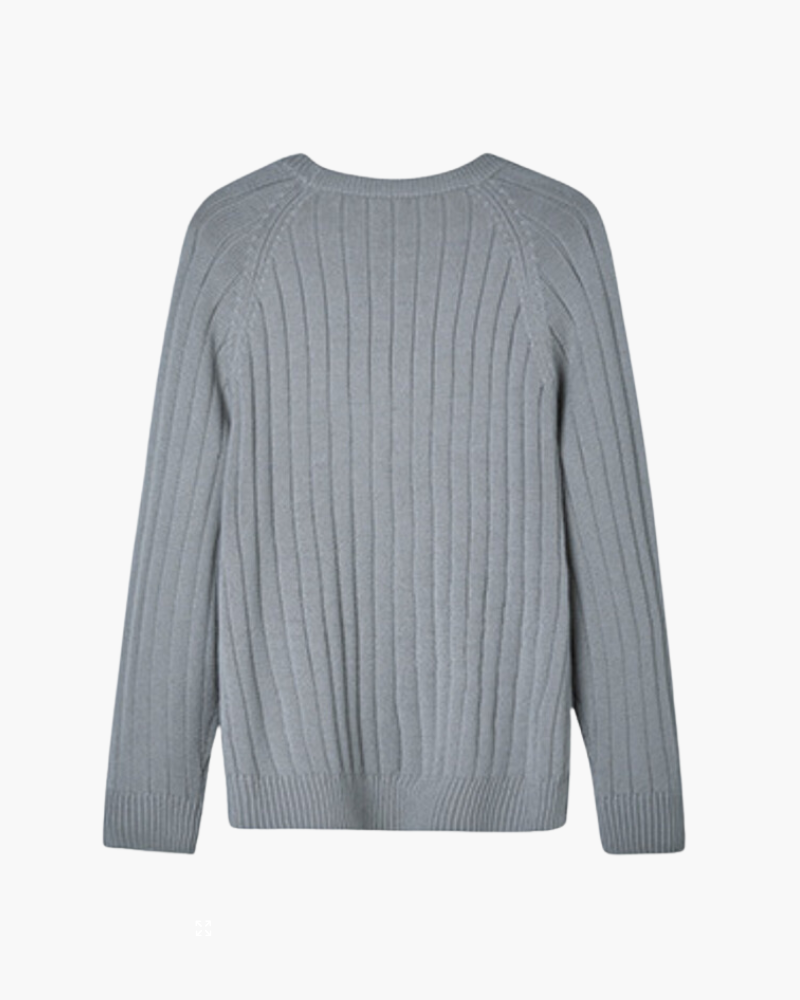 Close-up of material and construction details on men's Wool Sweater — Ardovena Menorca