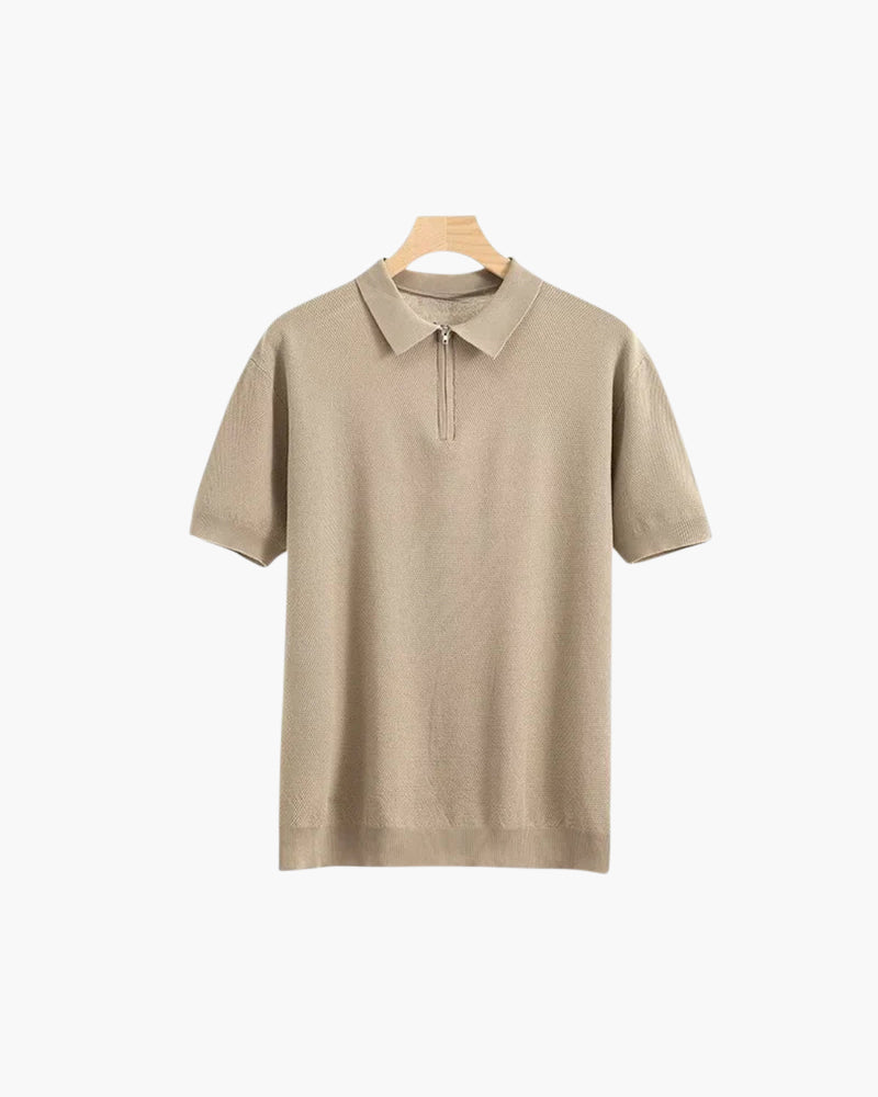 Additional view 04 of Men's Cotton Cotton Zip-up Polo in an available colour — Ardovena Otranto
