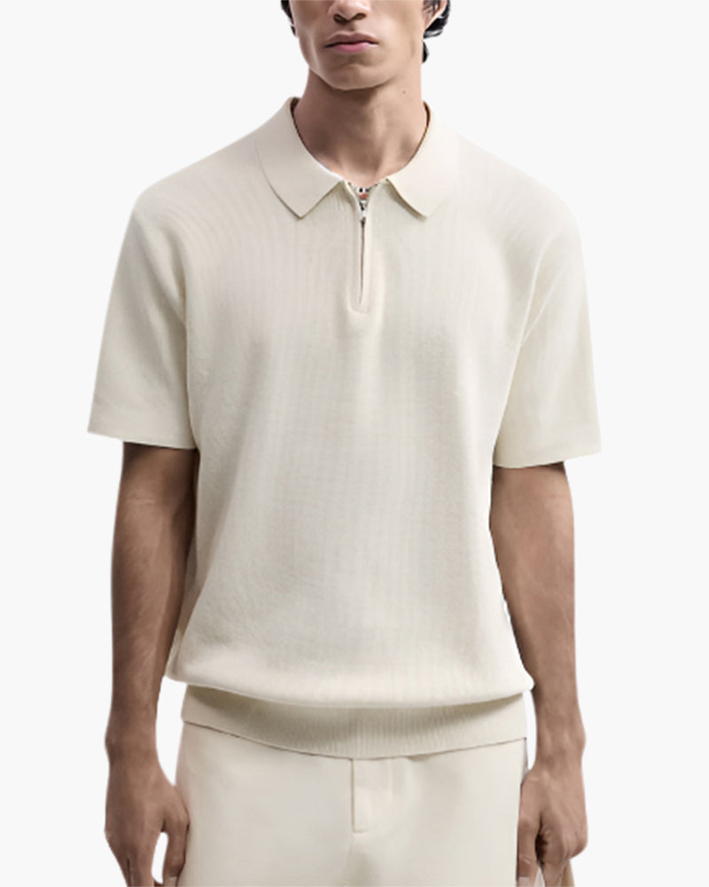 Additional view 05 of Men's Cotton Cotton Zip-up Polo in an available colour — Ardovena Otranto