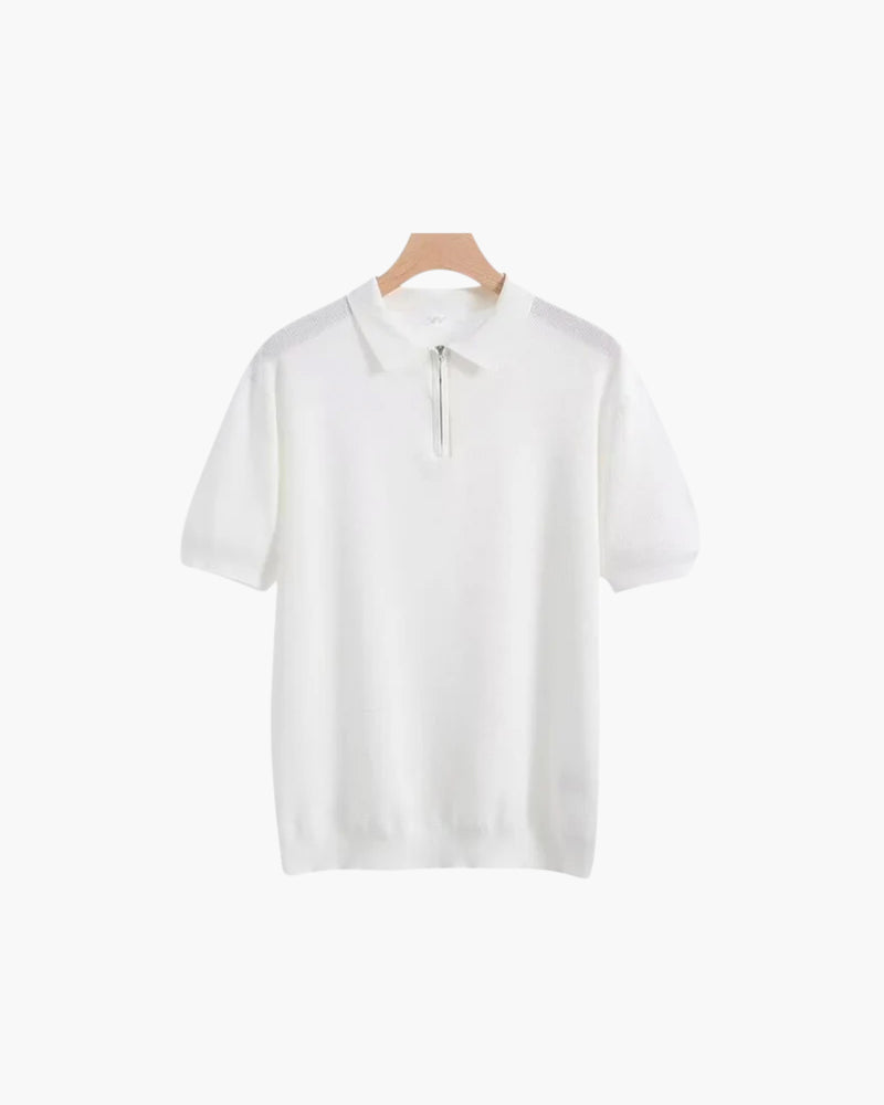 Additional view 06 of Men's Cotton Cotton Zip-up Polo in an available colour — Ardovena Otranto