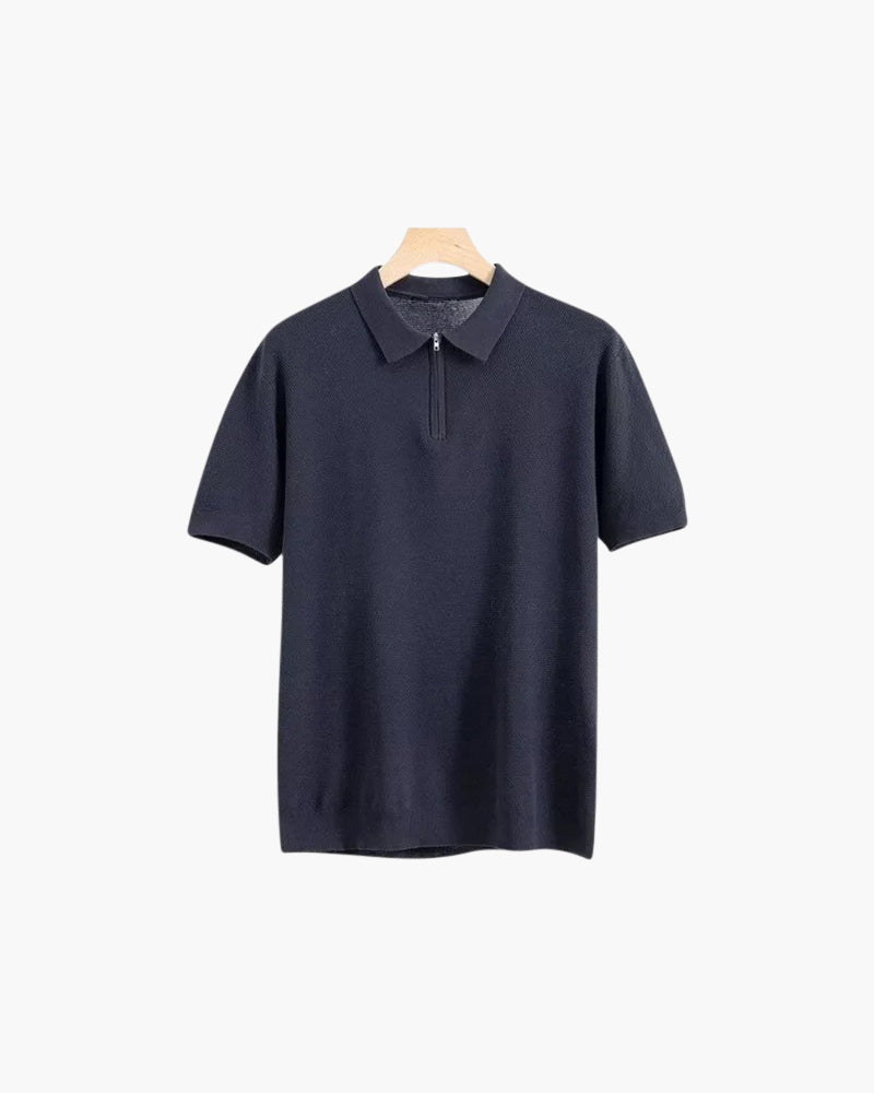 Additional view 07 of Men's Cotton Cotton Zip-up Polo in an available colour — Ardovena Otranto