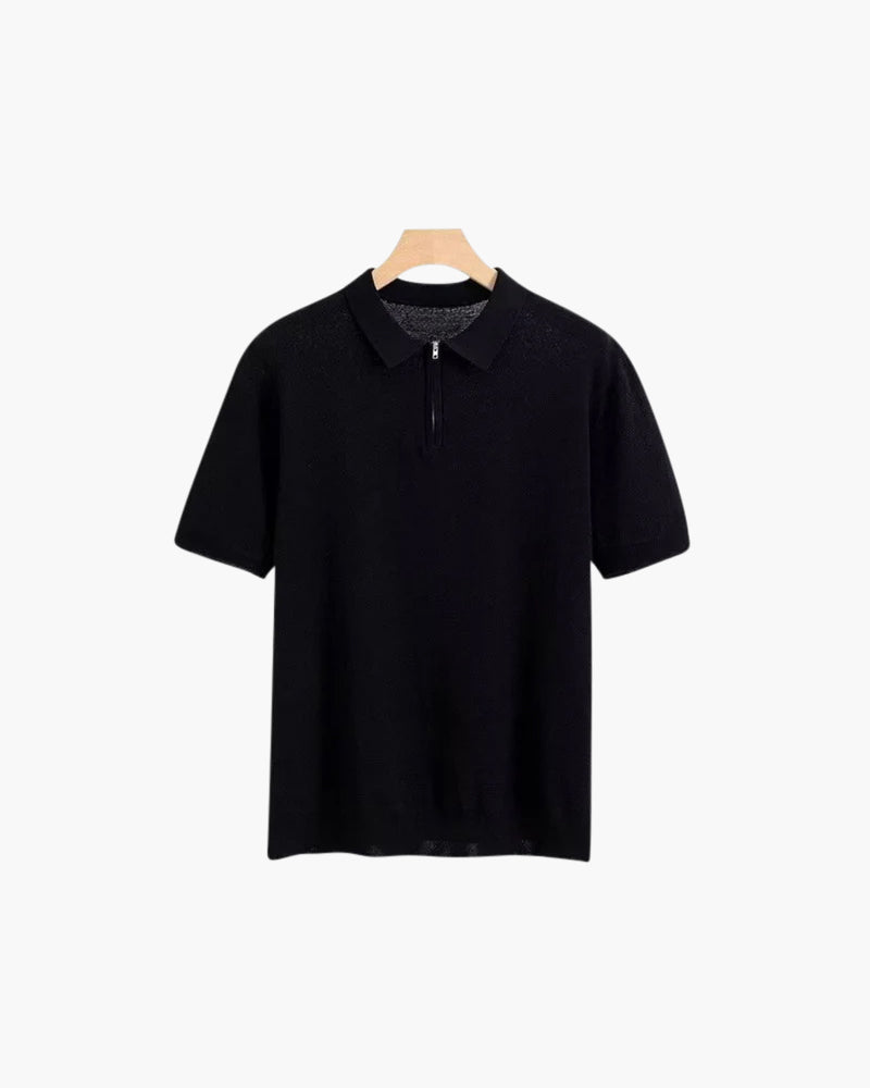 Additional view 10 of Men's Cotton Cotton Zip-up Polo in an available colour — Ardovena Otranto