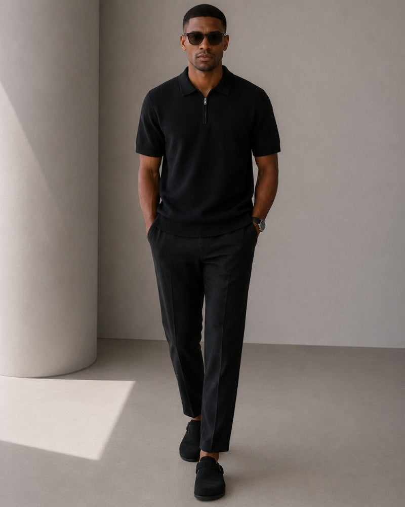 Additional view 11 of Men's Cotton Cotton Zip-up Polo in an available colour — Ardovena Otranto