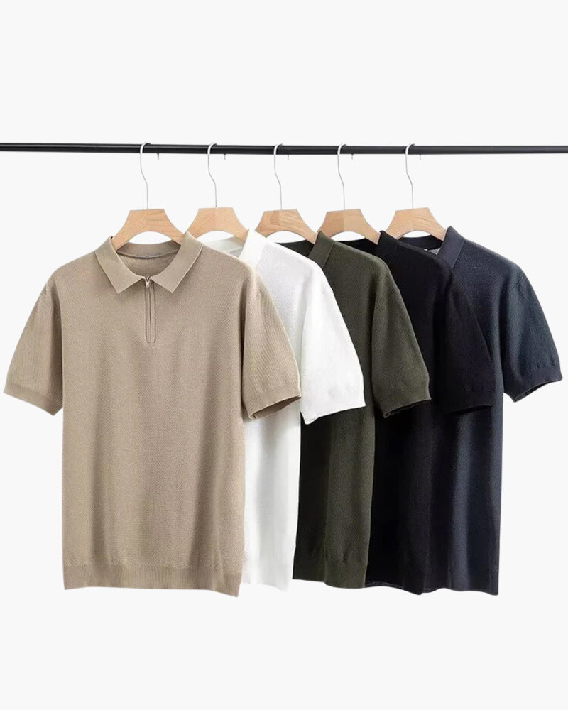 Additional view 16 of Men's Cotton Cotton Zip-up Polo in an available colour — Ardovena Otranto