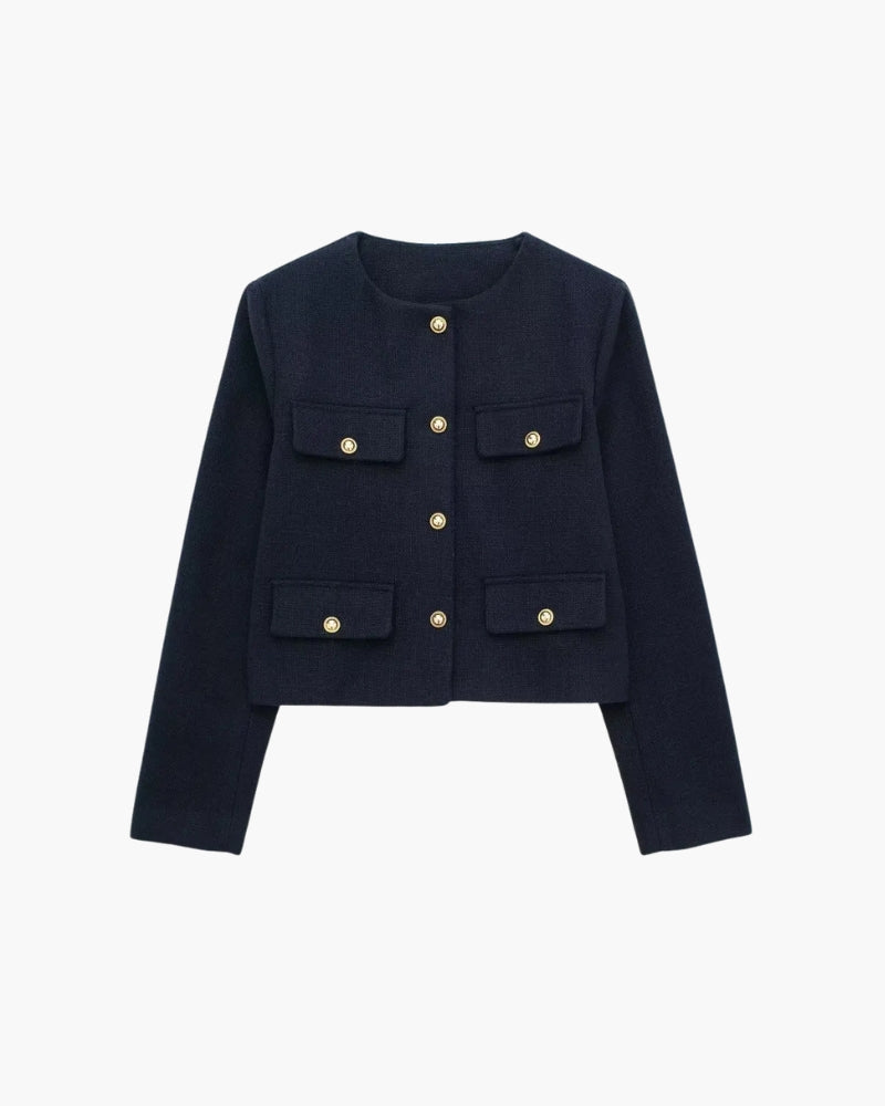 Back view of Women's Crop Blazer Jacket in an available colour — Ardovena Otranto