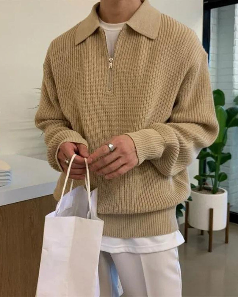 Additional view 09 of Men's Knit Half-zip Sweater in an available colour — Ardovena Otranto