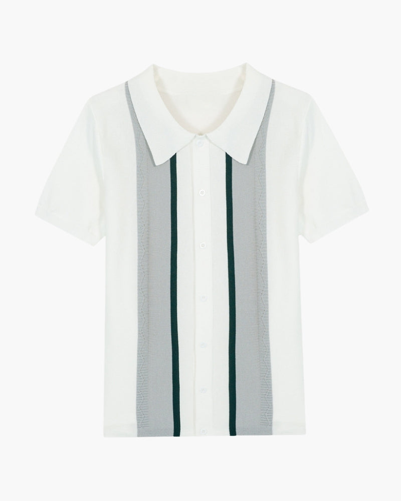 Back view of Men's Knit Polo Knit in the colour shown — Ardovena Otranto