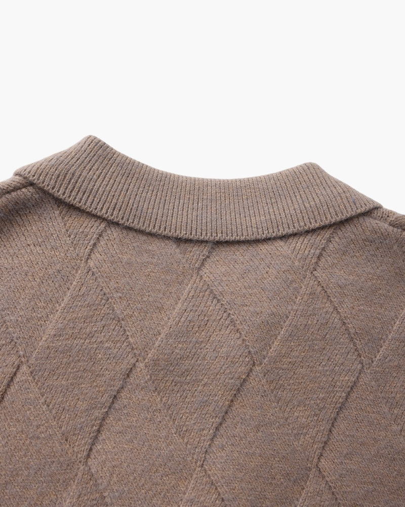 Additional view 06 of Men's Knit Diamond Knit Cardigan in an available colour — Ardovena Positano
