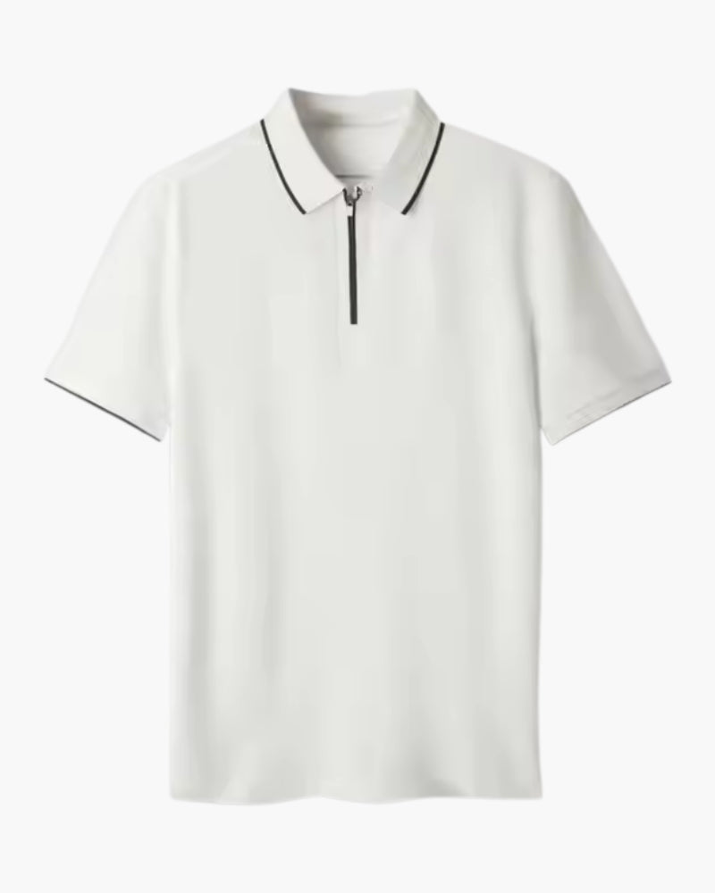 Men's Knit Knit Zip Polo in an available colour — Ardovena Positano, main product view