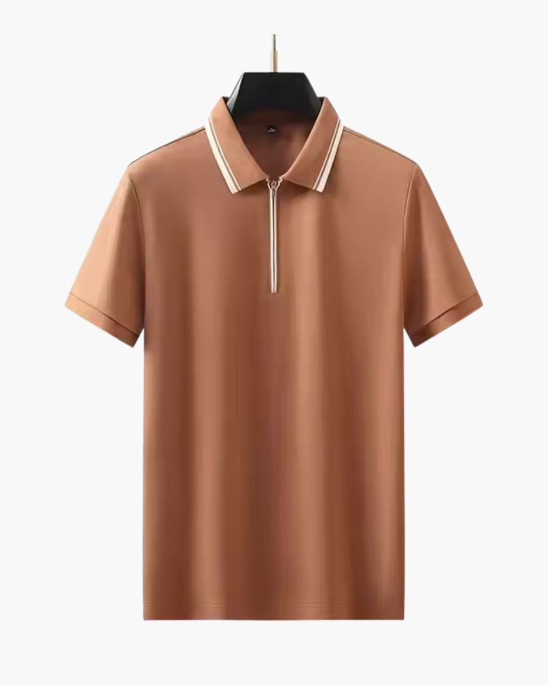 Additional view 05 of Men's Knit Knit Zip Polo in an available colour — Ardovena Positano