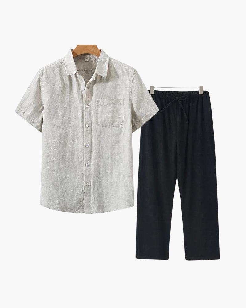 Additional view 04 of Men's Linen Linen Set in the colour shown — Ardovena Positano