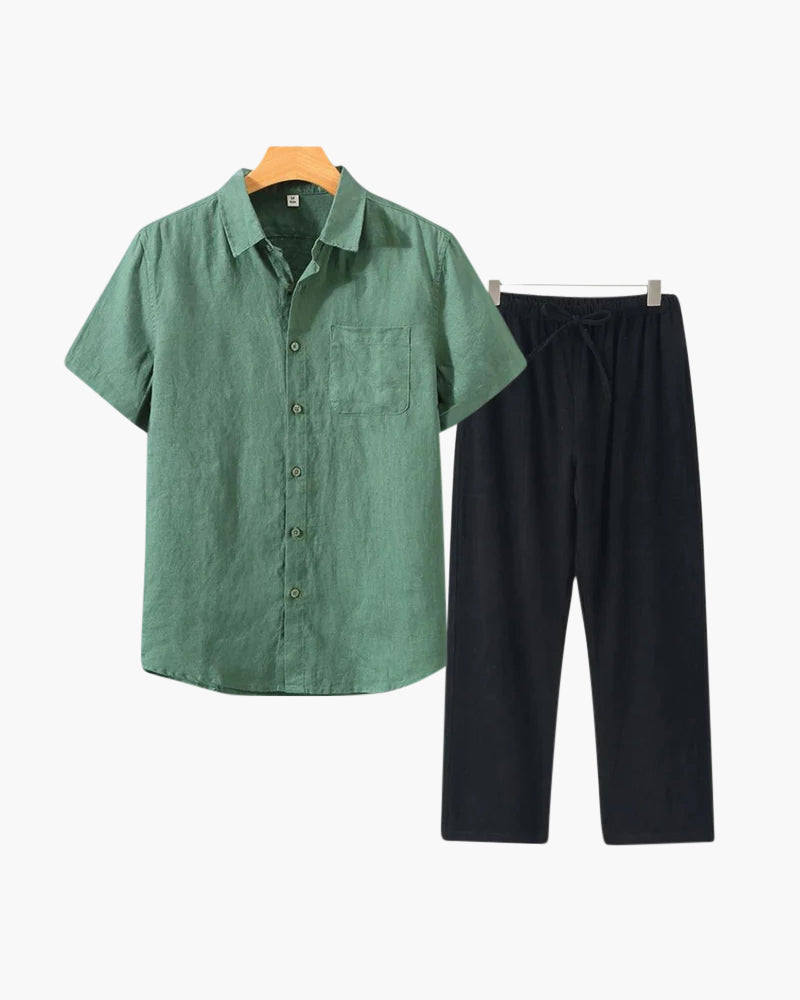 Additional view 09 of Men's Linen Linen Set in the colour shown — Ardovena Positano