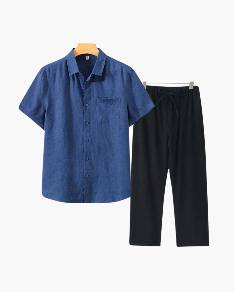 Additional view 10 of Men's Linen Linen Set in the colour shown — Ardovena Positano