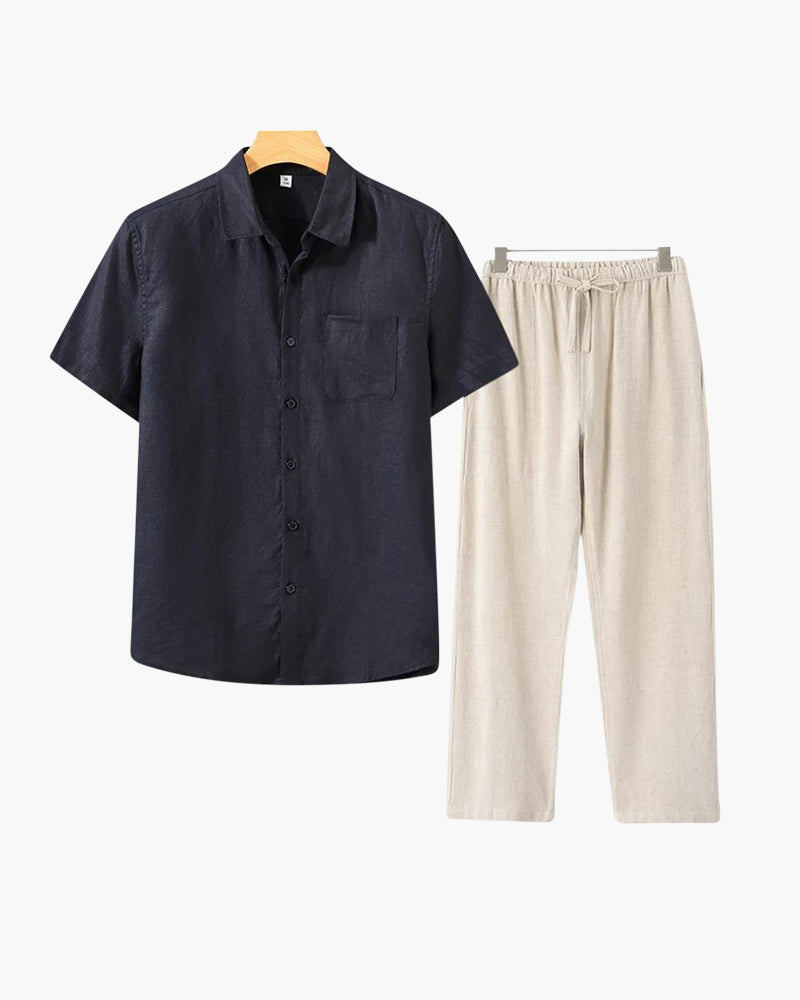 Additional view 11 of Men's Linen Linen Set in the colour shown — Ardovena Positano