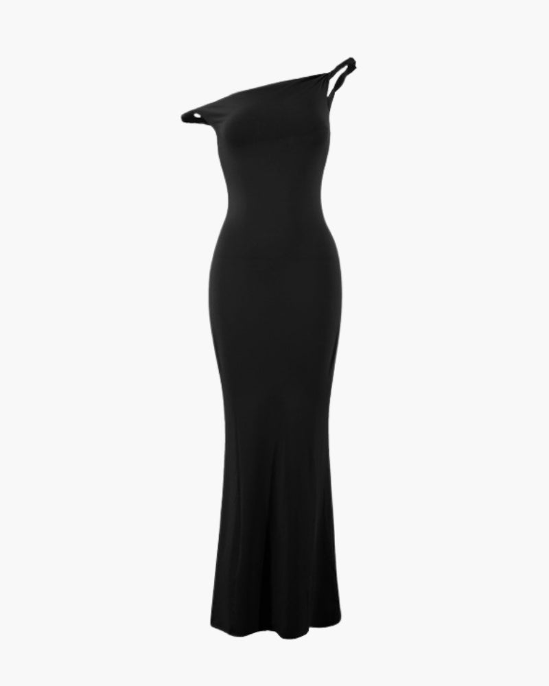 Back view of Women's One-Shoulder Dress in an available colour — Ardovena Positano
