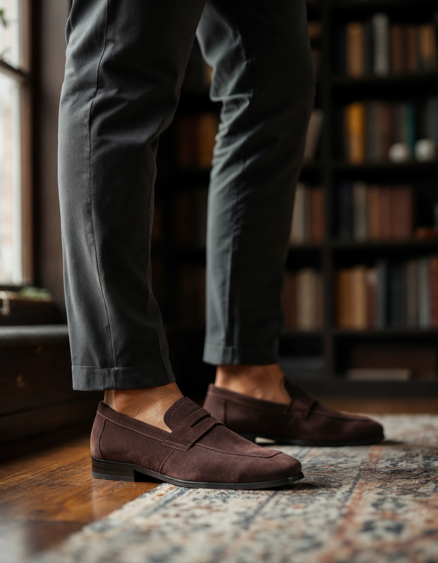 Additional view 05 of Men's Suede Suede Penny Loafers in an available colour — Ardovena Positano