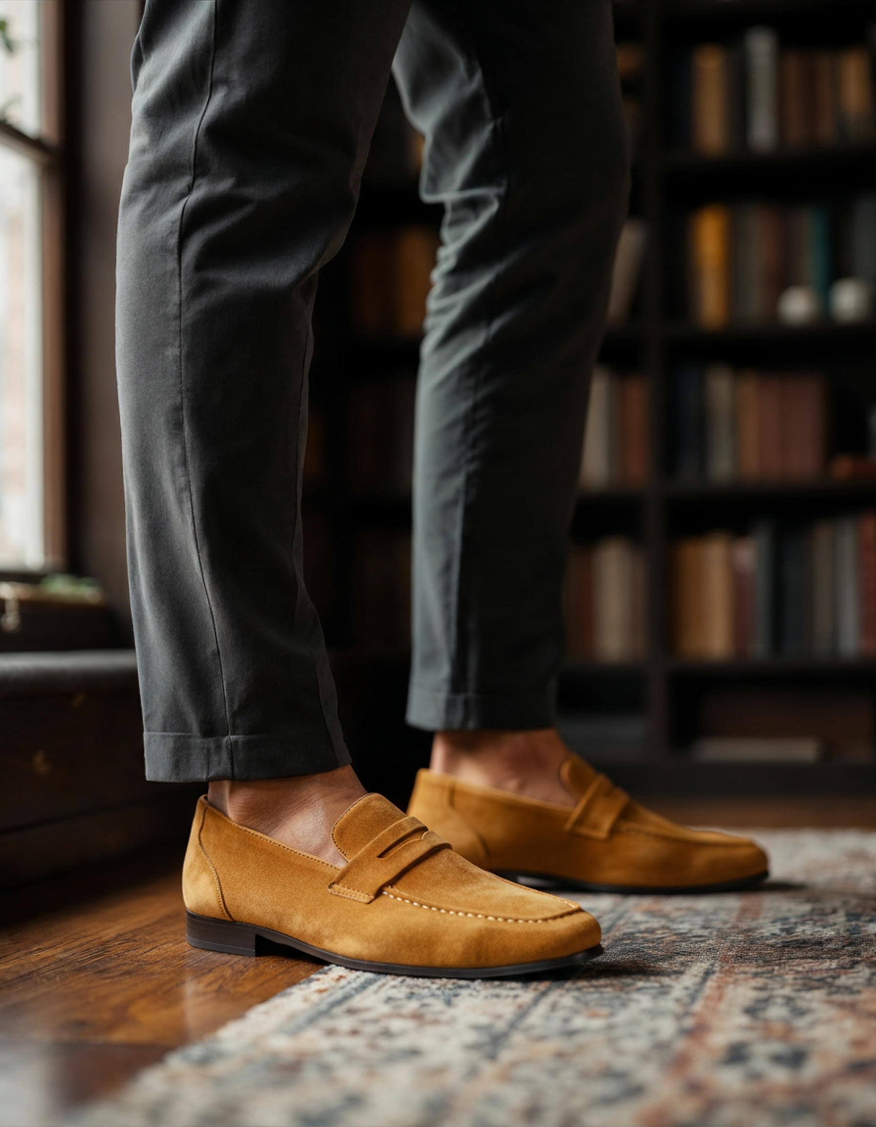 Additional view 07 of Men's Suede Suede Penny Loafers in an available colour — Ardovena Positano