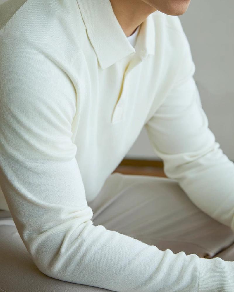 Men's Knit Wool Polo in an available colour — Ardovena Positano, main product view