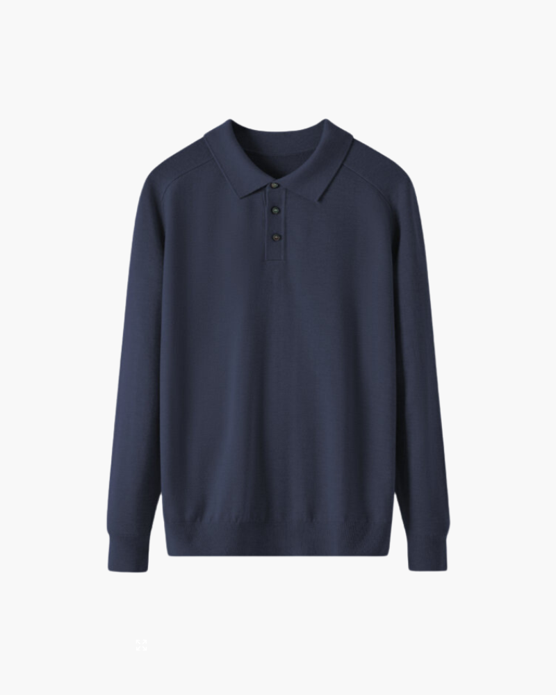 Additional view 05 of Men's Knit Wool Polo in an available colour — Ardovena Positano