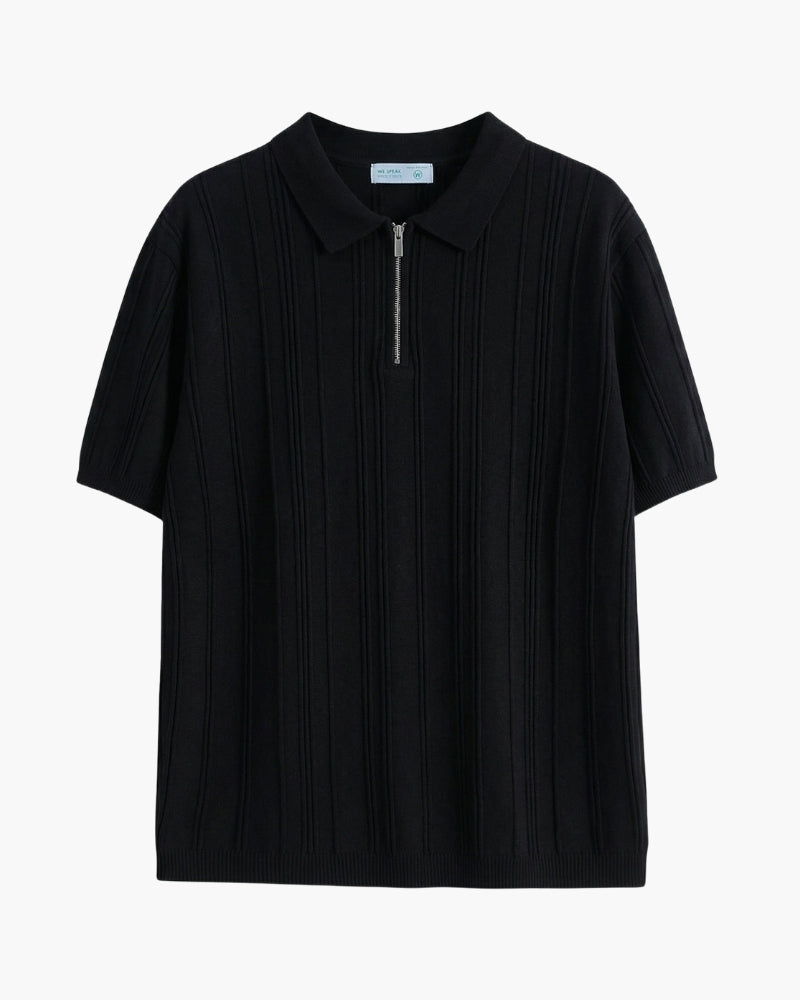 Men's Knit Zip Knit Polo in an available colour — Ardovena Positano, main product view
