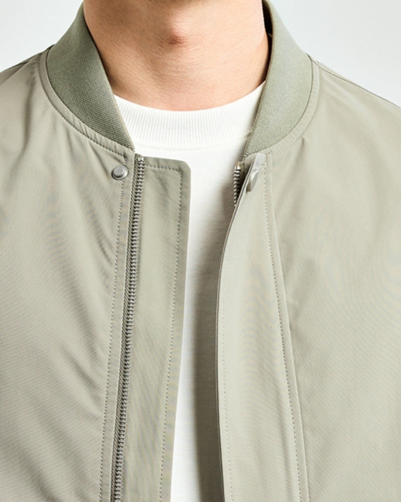 Close-up of material and construction details on men's Bomber Jacket — Ardovena Ravenna