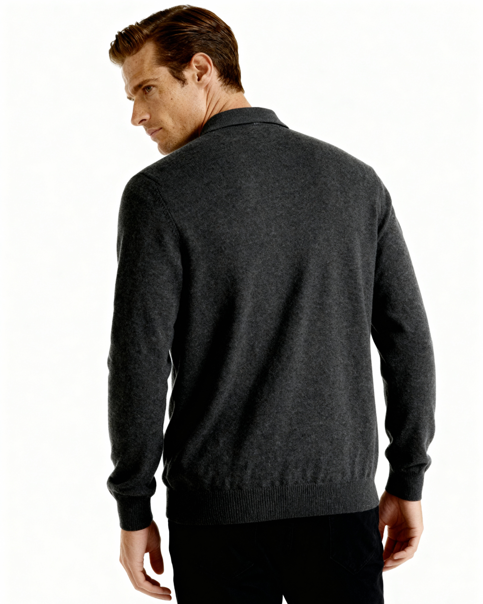 Additional view 19 of Men's Knit Cashmere Polo in an available colour — Ardovena Ravenna