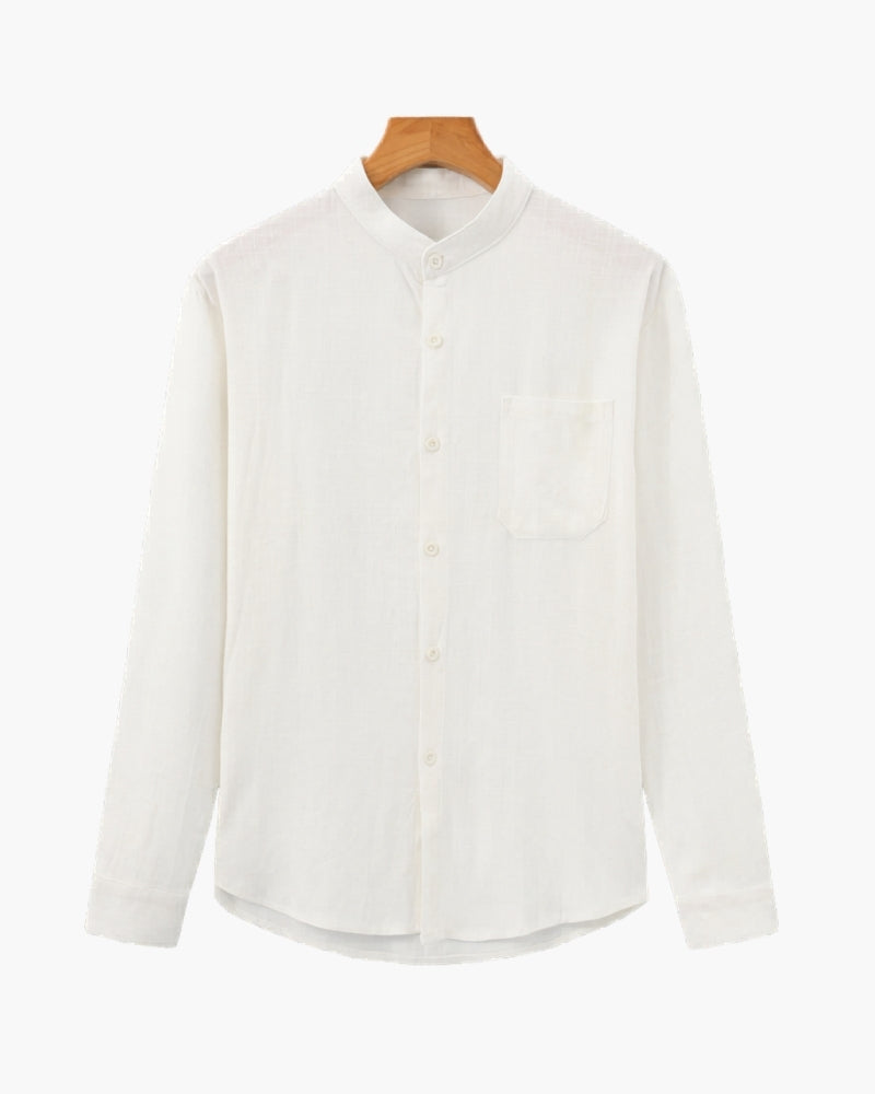 Additional view 12 of Men's Cotton Cotton Mandarin Shirt in an available colour — Ardovena Ravenna