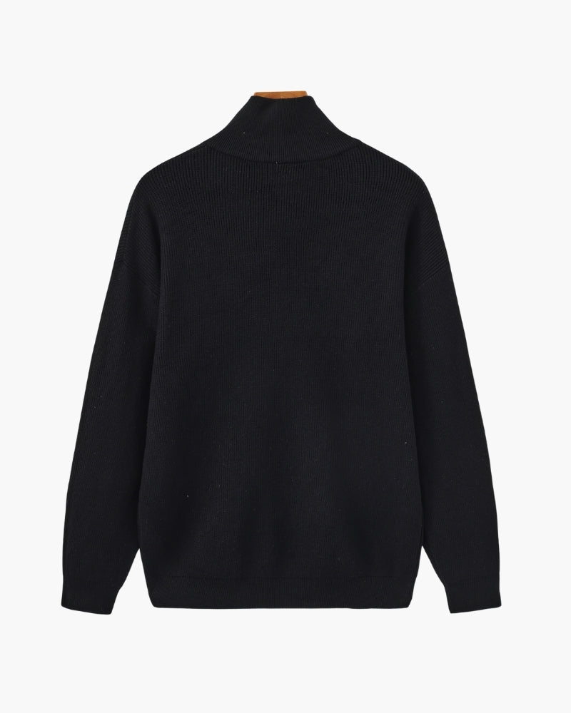 Back view of Men's Knit Half-zip Knit Pullover in an available colour — Ardovena Ravenna
