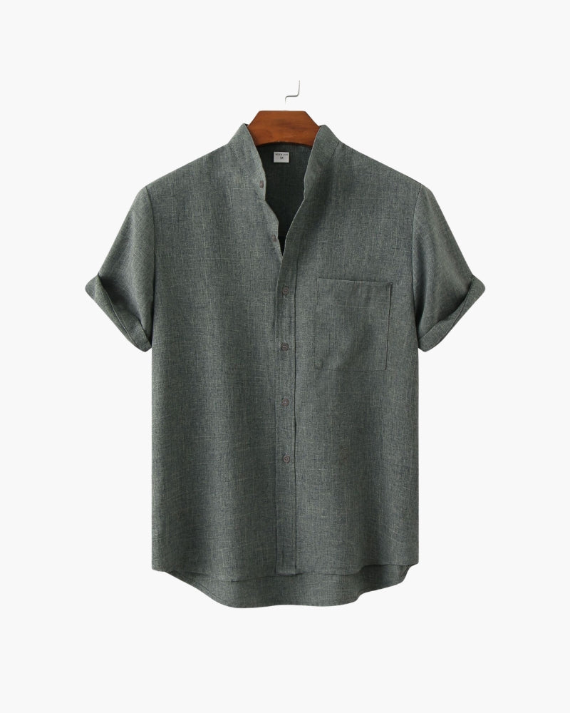 Additional view 08 of Men's Mandarin Collared Shirt in an available colour — Ardovena Ravenna