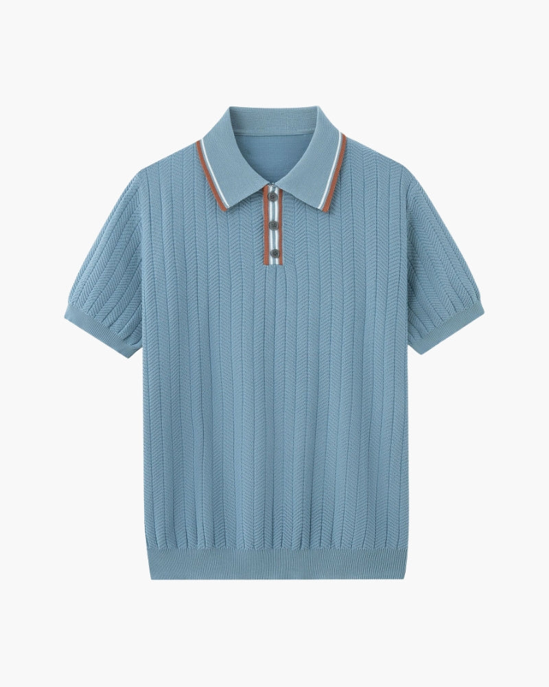 Back view of Men's Knit Knit Polo in an available colour — Ardovena Sintra