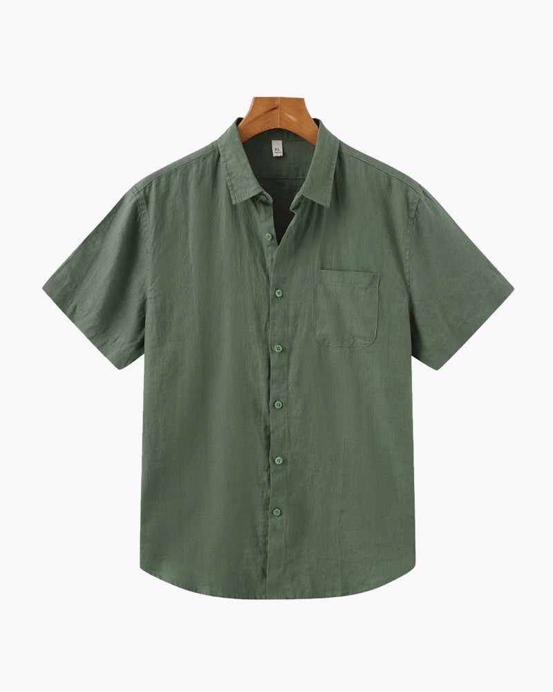 Additional view 09 of Men's Linen Linen Shirt Short-sleeve in an available colour — Ardovena Sintra