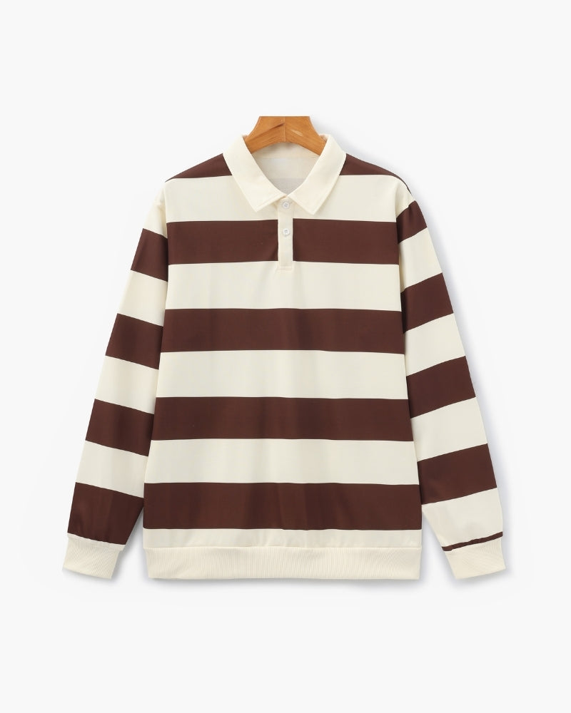 Back view of Men's Striped Rugby Polo in an available colour — Ardovena Sintra