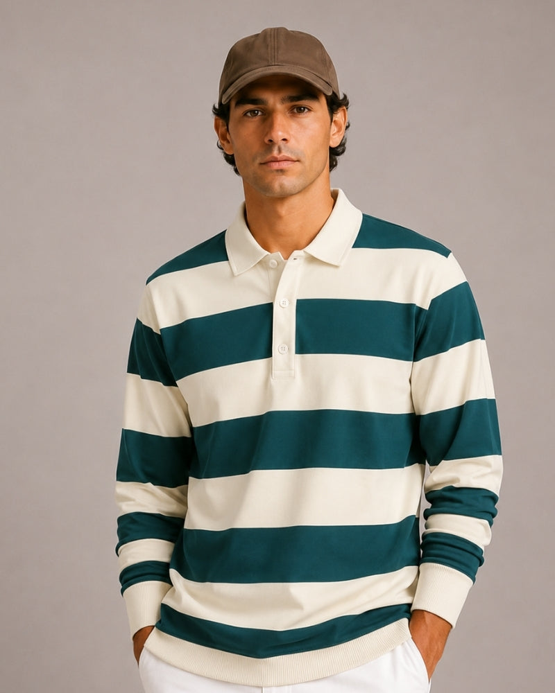 Additional view 11 of Men's Striped Rugby Polo in an available colour — Ardovena Sintra