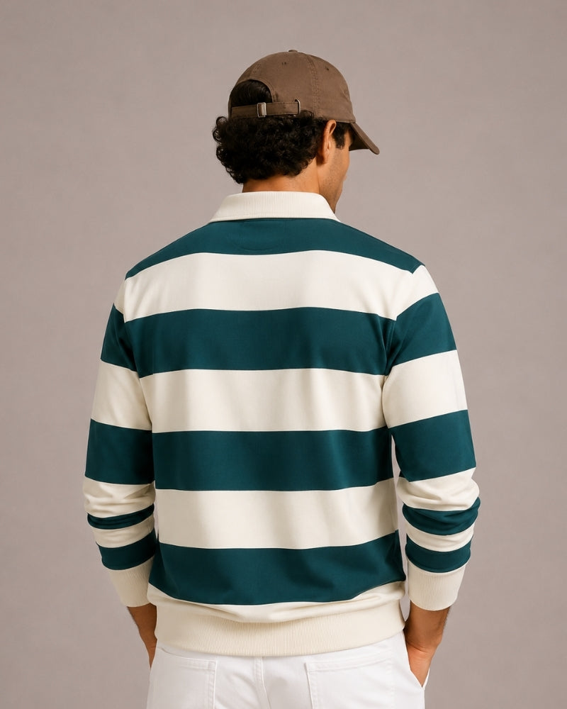 Additional view 12 of Men's Striped Rugby Polo in an available colour — Ardovena Sintra