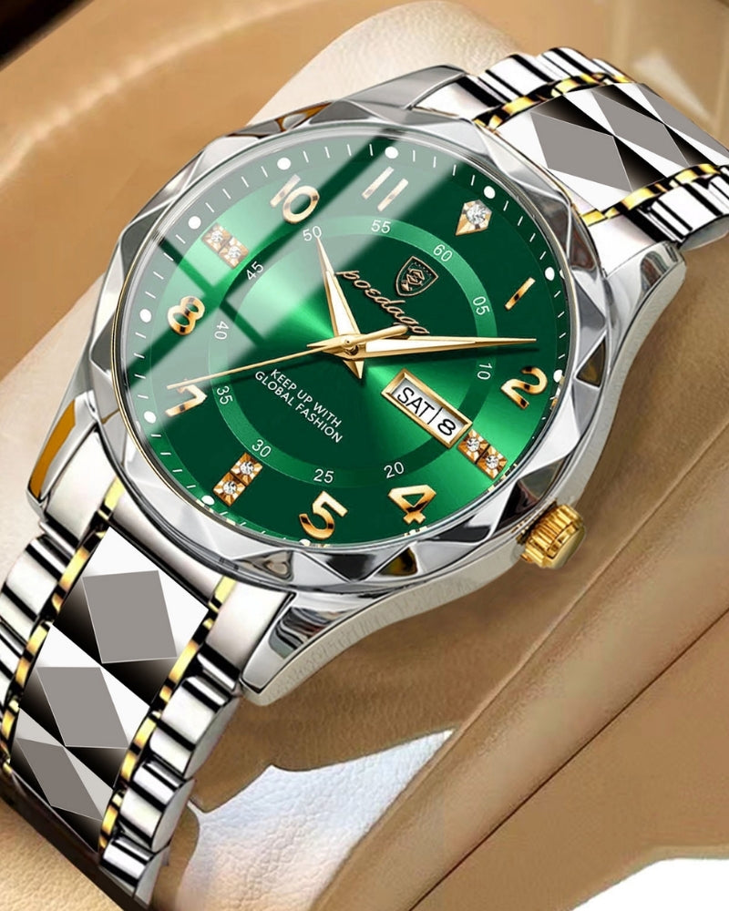 Back view of Men's Two-Tone Steel Watch in Gold — Ardovena Sintra