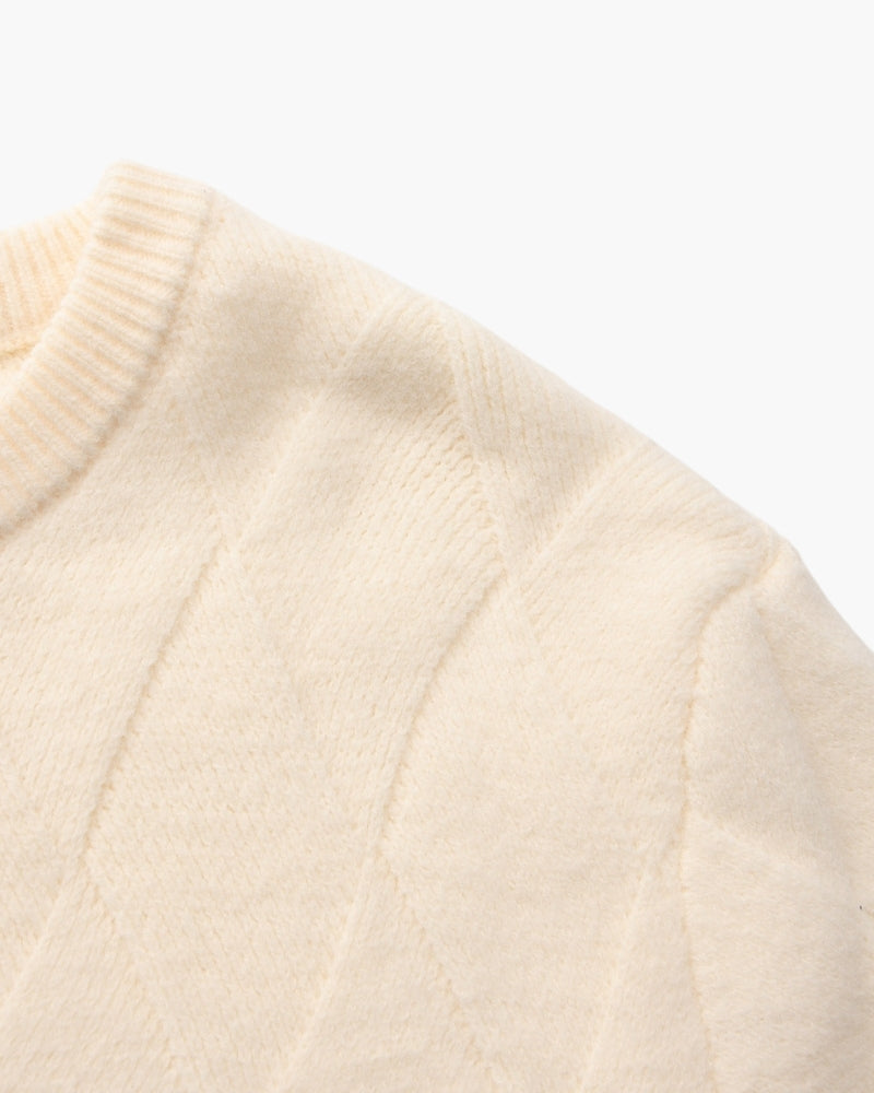 Additional view 06 of Men's Knit Diamond Knit Crewneck Sweater in an available colour — Ardovena Split