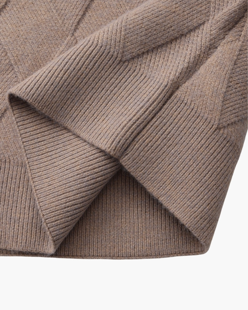 Additional view 15 of Men's Knit Diamond Knit Crewneck Sweater in an available colour — Ardovena Split
