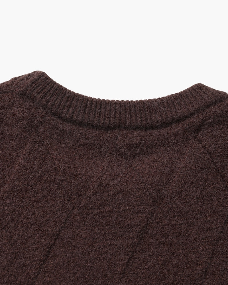 Additional view 19 of Men's Knit Diamond Knit Crewneck Sweater in an available colour — Ardovena Split