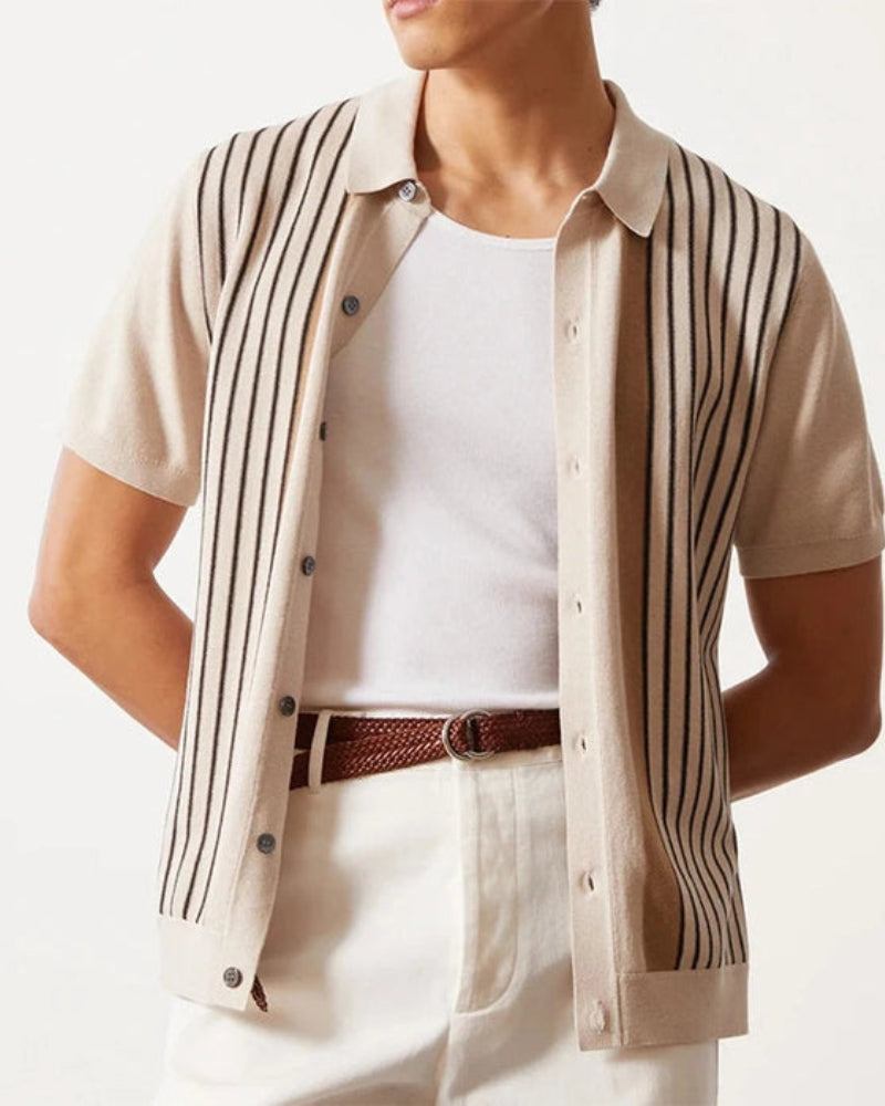 Additional view 04 of Men's Knit Knit Polo in the colour shown — Ardovena Split