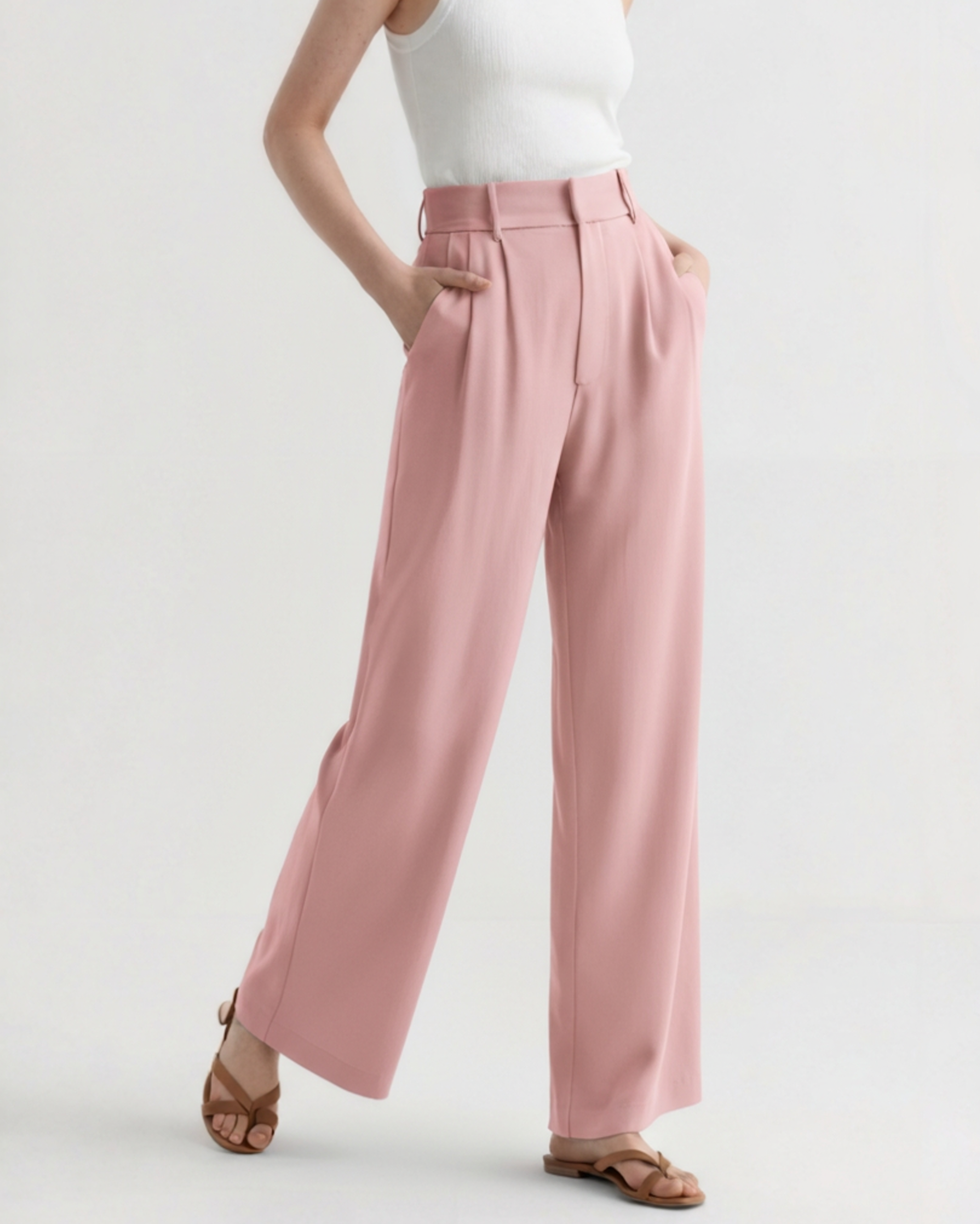 Additional view 10 of Women's Wide-leg Trousers in Pink — Ardovena Split